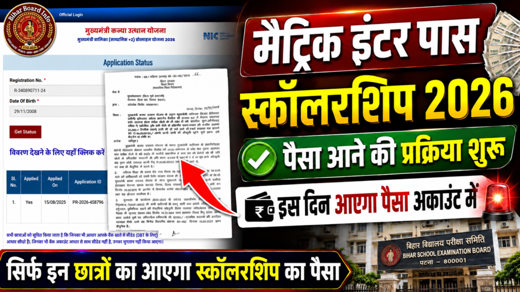 matric inter pass scholarship 2026 ka paisa kab aayega